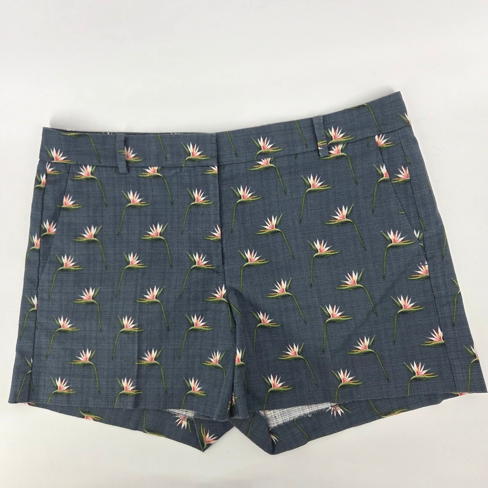 Ann Taylor Devin Fit Shorts 6 Blue Bird of Paradise Tropical Preppy Eclectic